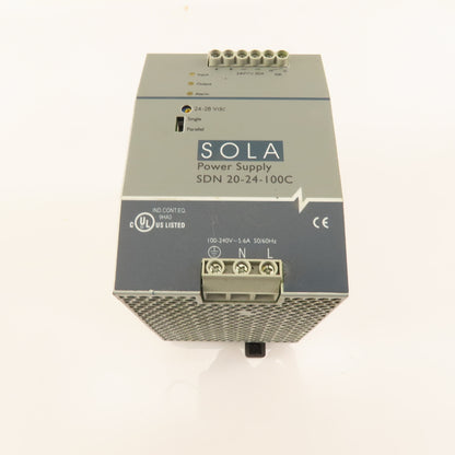 Sola SDN-20-24-100C 100-240V 5.6A 50/60Hz Input 24-28VDC Power Supply