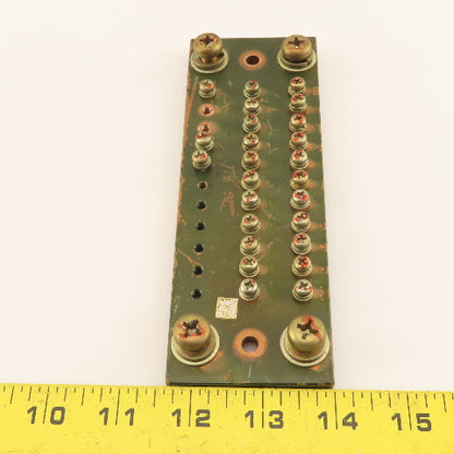 170mm x 60mm Solid Copper Grounding Bar 6mm Thick 33 Terminals