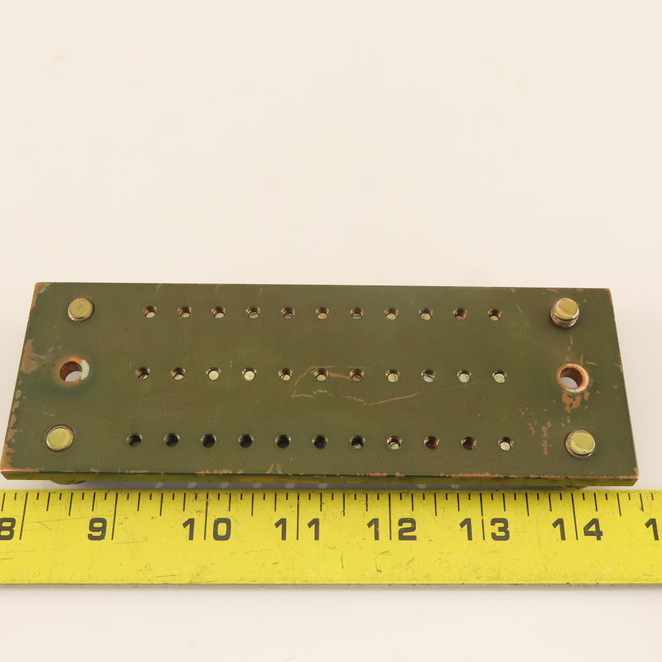 170mm x 60mm Solid Copper Grounding Bar 6mm Thick 33 Terminals