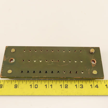 170mm x 60mm Solid Copper Grounding Bar 6mm Thick 33 Terminals