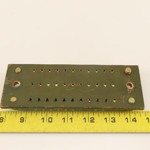 170mm x 60mm Solid Copper Grounding Bar 6mm Thick 33 Terminals
