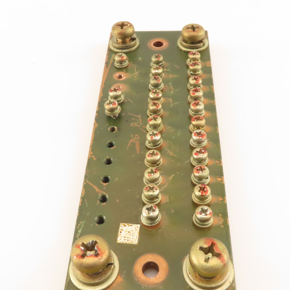 170mm x 60mm Solid Copper Grounding Bar 6mm Thick 33 Terminals