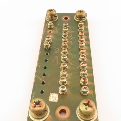 170mm x 60mm Solid Copper Grounding Bar 6mm Thick 33 Terminals