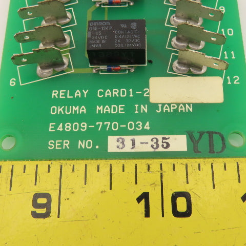 Okuma E4809-770-034 E4809-770-035 Relay Card 1-2 Card 1-3 Lot Of 2
