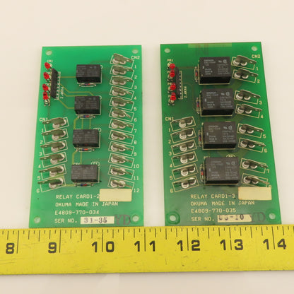 Okuma E4809-770-034 E4809-770-035 Relay Card 1-2 Card 1-3 Lot Of 2