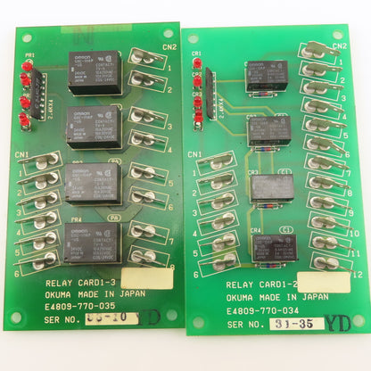 Okuma E4809-770-034 E4809-770-035 Relay Card 1-2 Card 1-3 Lot Of 2