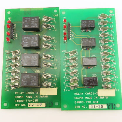 Okuma E4809-770-034 E4809-770-035 Relay Card 1-2 Card 1-3 Lot Of 2