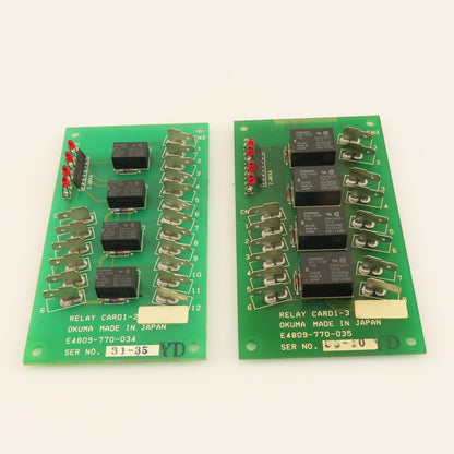 Okuma E4809-770-034 E4809-770-035 Relay Card 1-2 Card 1-3 Lot Of 2