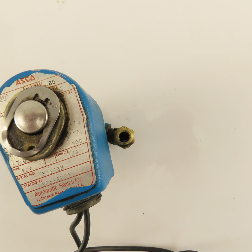 Asco 8262A262 Solenoid Valve 120 VAC Pipe 1/4" Orifice 1/8"