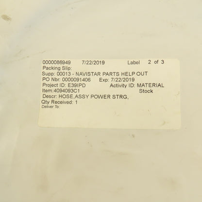 Navistar 4094093C1 Power Steering Hose Assembly