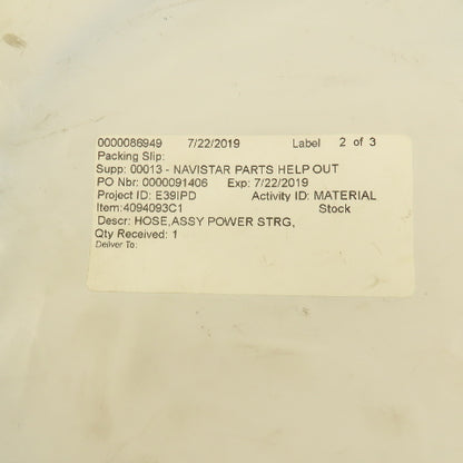 Navistar 4094093C1 Power Steering Hose Assembly