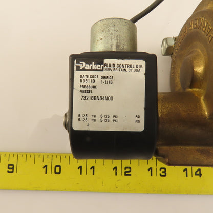 Parker 16F24O2164A3F 1 NPT Port Brass Two-Way Piloted Diaphragm Solenoid Valve"