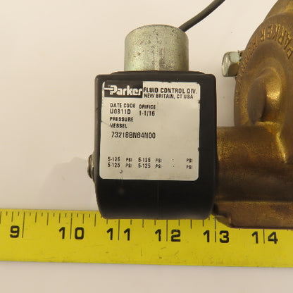 Parker 16F24O2164A3F 1 NPT Port Brass Two-Way Piloted Diaphragm Solenoid Valve"