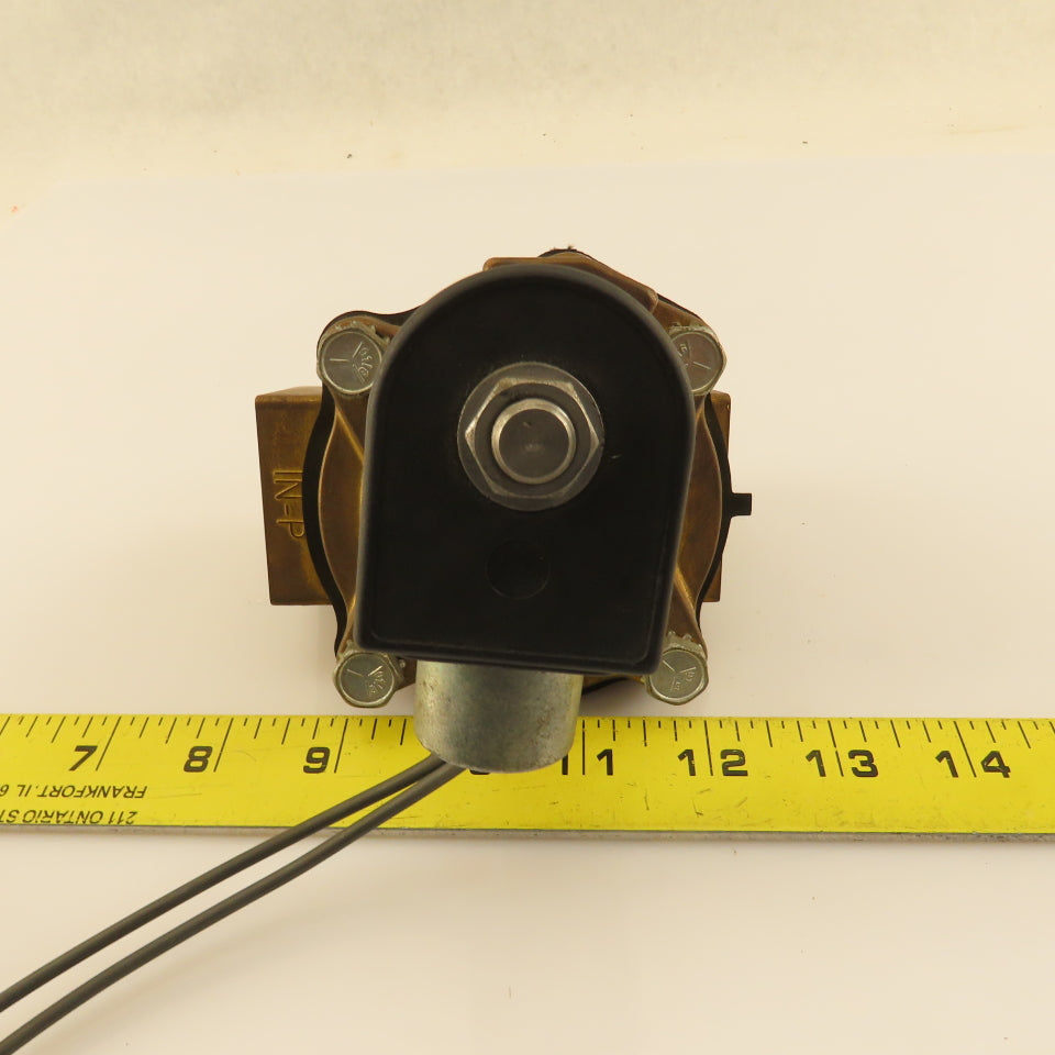 Parker 16F24O2164A3F 1 NPT Port Brass Two-Way Piloted Diaphragm Solenoid Valve"