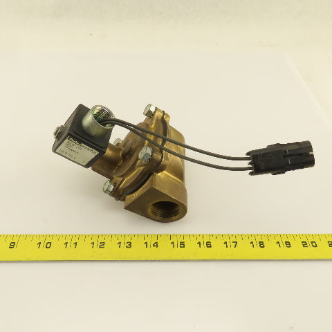 Parker 16F24O2164A3F 1 NPT Port Brass Two-Way Piloted Diaphragm Solenoid Valve"