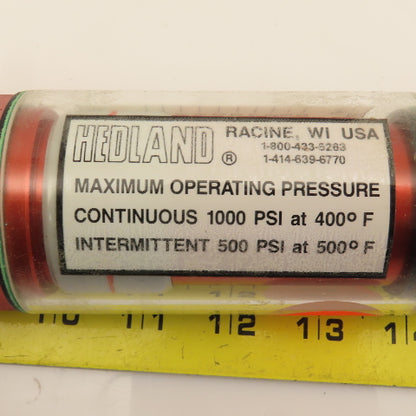 Hedland Flow Meter 3/4" NPT 0.876 SP GR 0.5-5 GPM Max Pressure 1000 PSI 400°