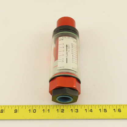 Hedland Flow Meter 3/4" NPT 0.876 SP GR 0.5-5 GPM Max Pressure 1000 PSI 400°