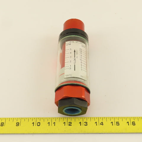 Hedland Flow Meter 3/4" NPT 0.876 SP GR 0.5-5 GPM Max Pressure 1000 PSI 400°