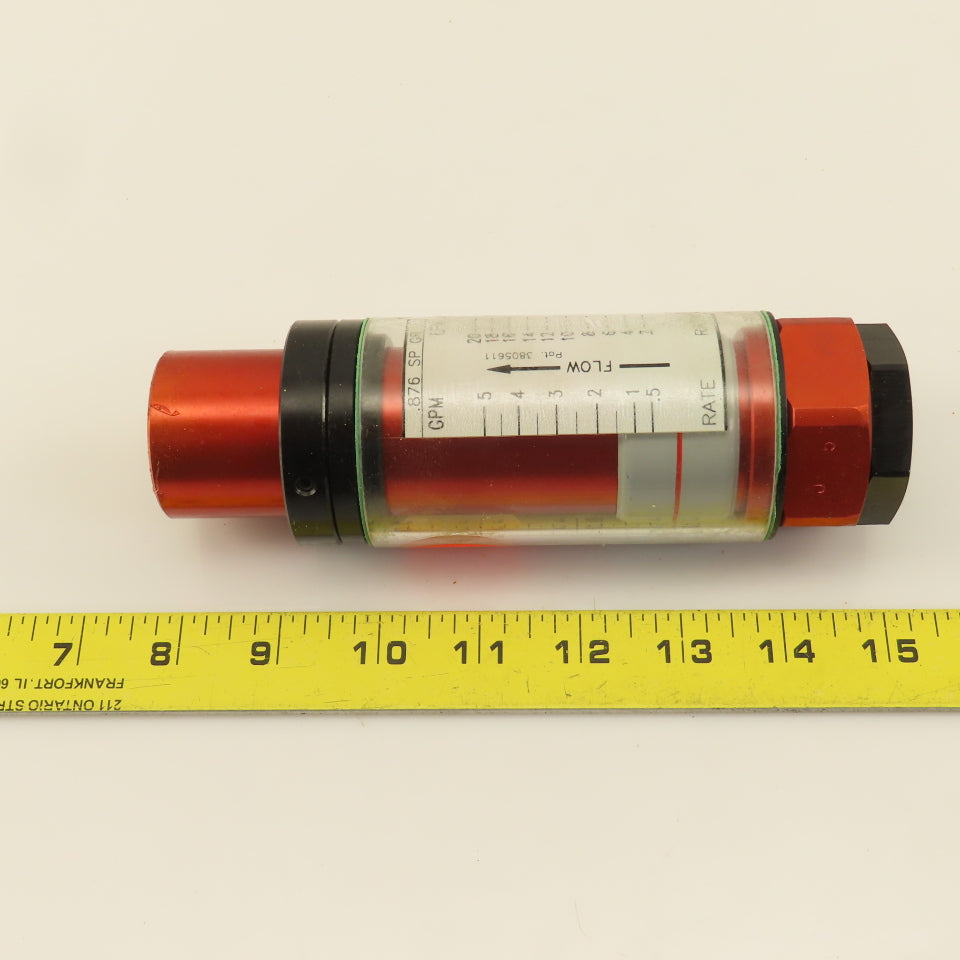 Hedland Flow Meter 3/4" NPT 0.876 SP GR 0.5-5 GPM Max Pressure 1000 PSI 400°
