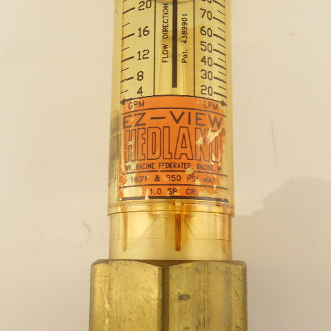 Hedland 625324 9074 Ez-View Flow Meter 250 PSI Max 180° F