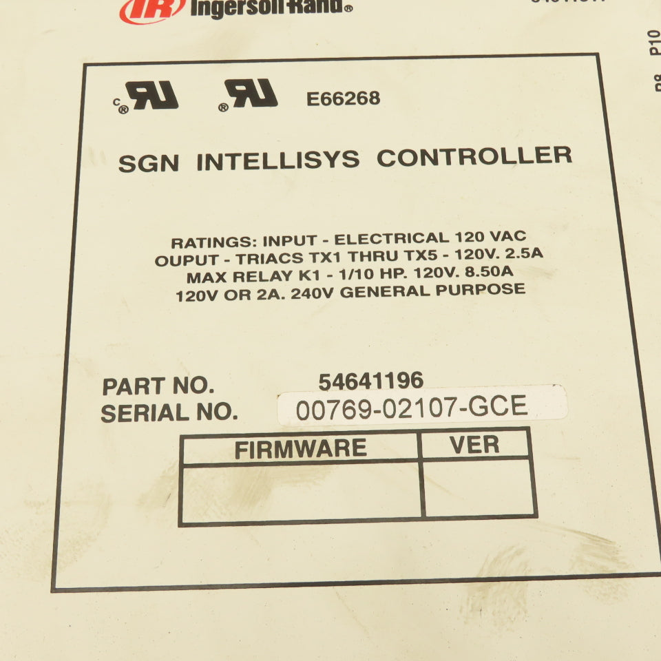 Ingersoll Rand 54641196 Intellisys 120V Air Compressor HMI Control Panel