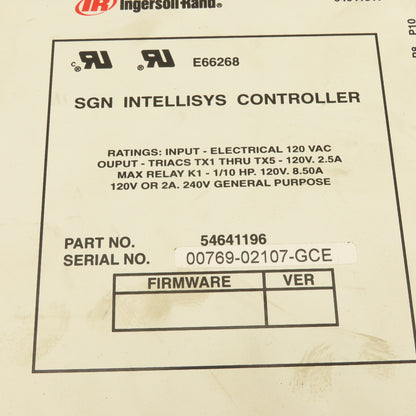 Ingersoll Rand 54641196 Intellisys 120V Air Compressor HMI Control Panel