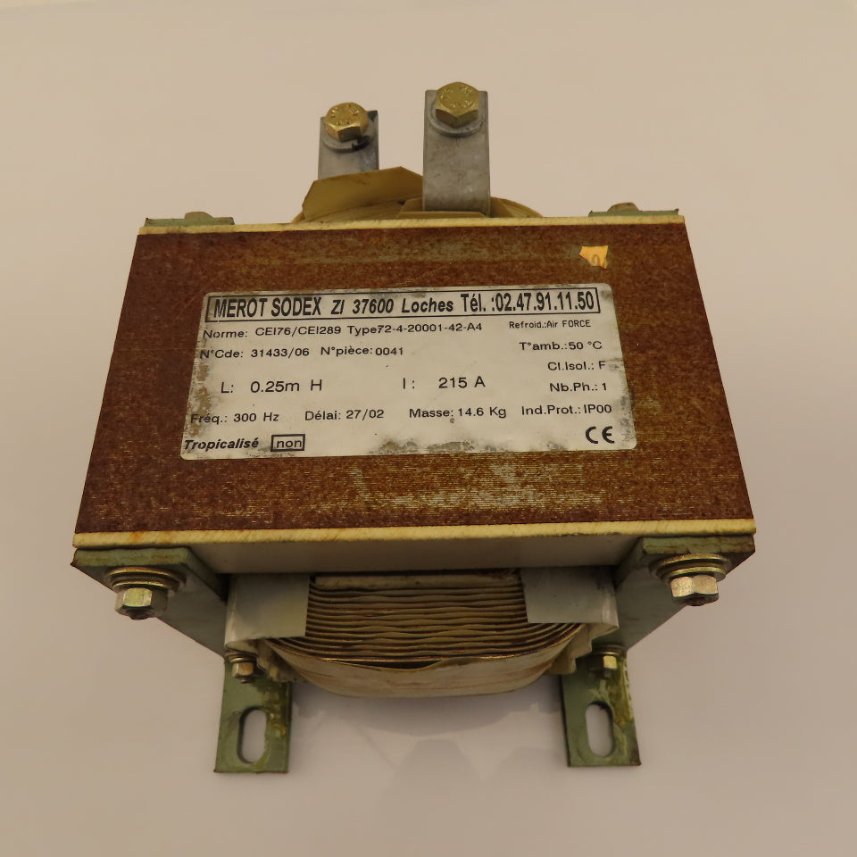 Merot Sodex 72-4-20001-42-A2 31433/06 0.25mH 215A 300Hz 1Ph Coil