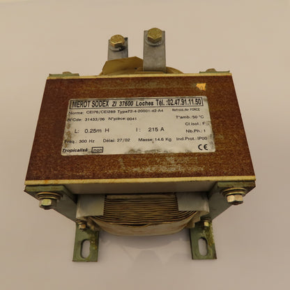 Merot Sodex 72-4-20001-42-A2 31433/06 0.25mH 215A 300Hz 1Ph Coil