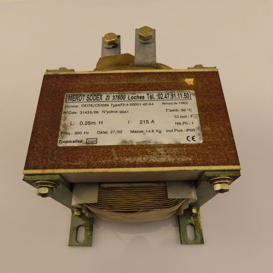 Merot Sodex 72-4-20001-42-A2 31433/06 0.25mH 215A 300Hz 1Ph Coil