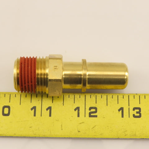 International 3998608C1 Brass Adaptor Fitting 1/2"-14 NPTF Straight SAEJ2044 OEM