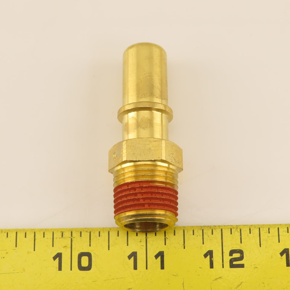 International 3998608C1 Brass Adaptor Fitting 1/2"-14 NPTF Straight SAEJ2044 OEM