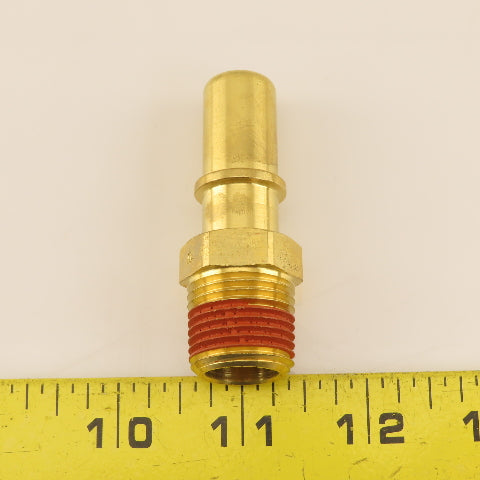 International 3998608C1 Brass Adaptor Fitting 1/2"-14 NPTF Straight SAEJ2044 OEM