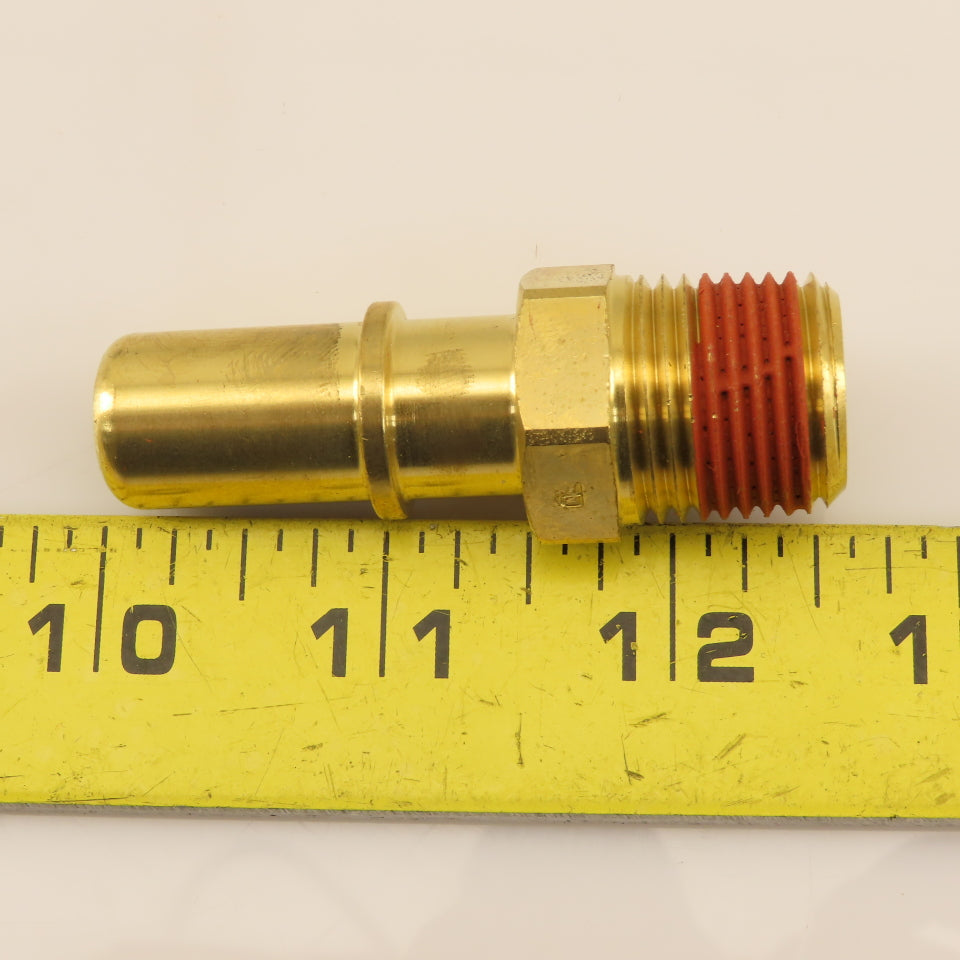 International 3998608C1 Brass Adaptor Fitting 1/2"-14 NPTF Straight SAEJ2044 OEM