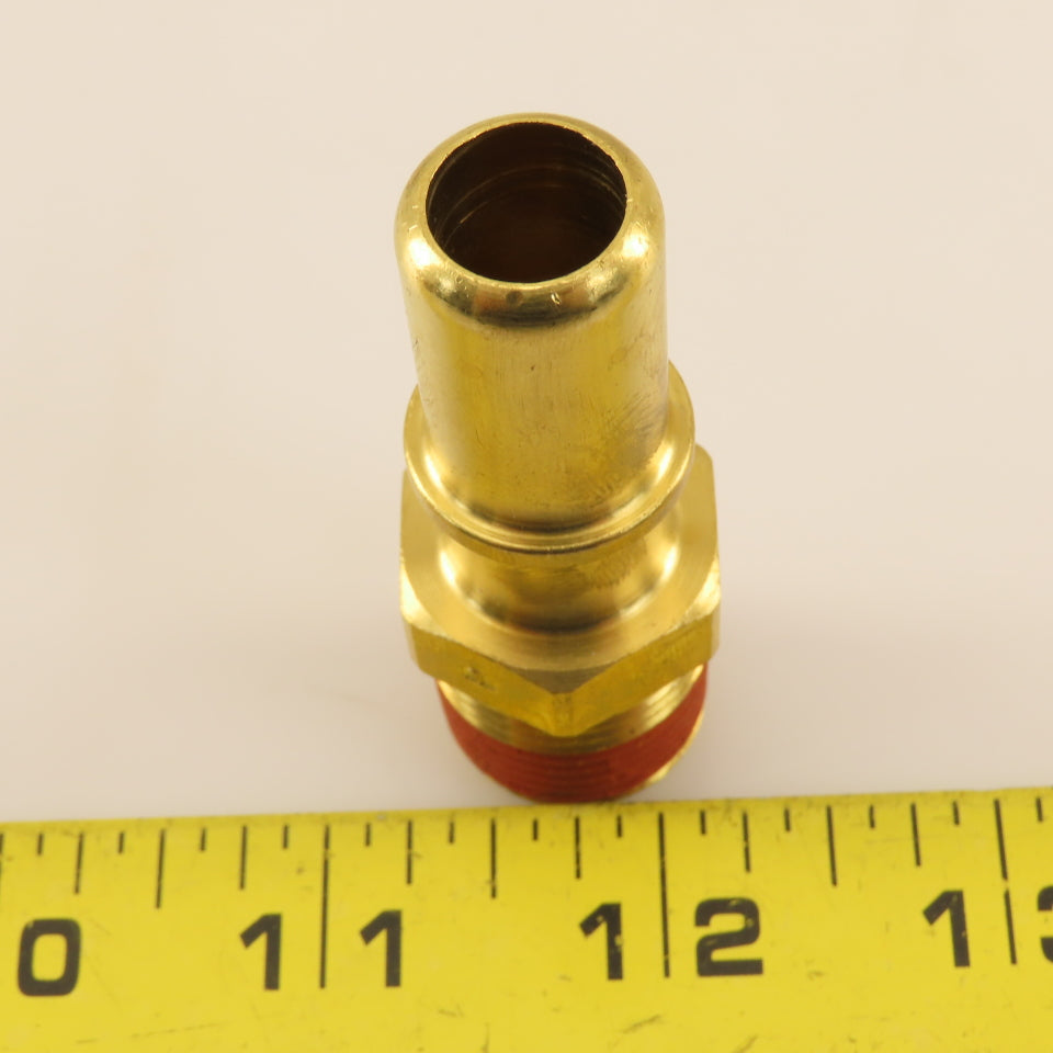 International 3998608C1 Brass Adaptor Fitting 1/2"-14 NPTF Straight SAEJ2044 OEM