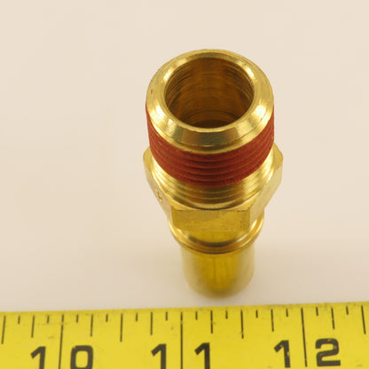 International 3998608C1 Brass Adaptor Fitting 1/2"-14 NPTF Straight SAEJ2044 OEM