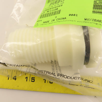 Hayward BFA3010TES 1" FNPT x FNPT Polypropylene Tank Bulkhead Fitting