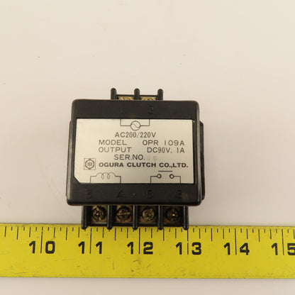 Ogura Clutch Co. OPR109A 90V DC 1A 200/220VAC Motor Brake Rectifier