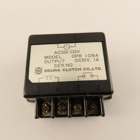 Ogura Clutch Co. OPR109A 90V DC 1A 200/220VAC Motor Brake Rectifier