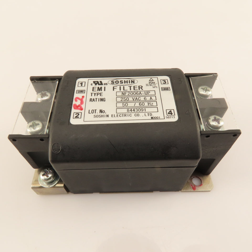 Soshin NF2006A-UP EMI Filter 250VAC 6A 50/60Hz