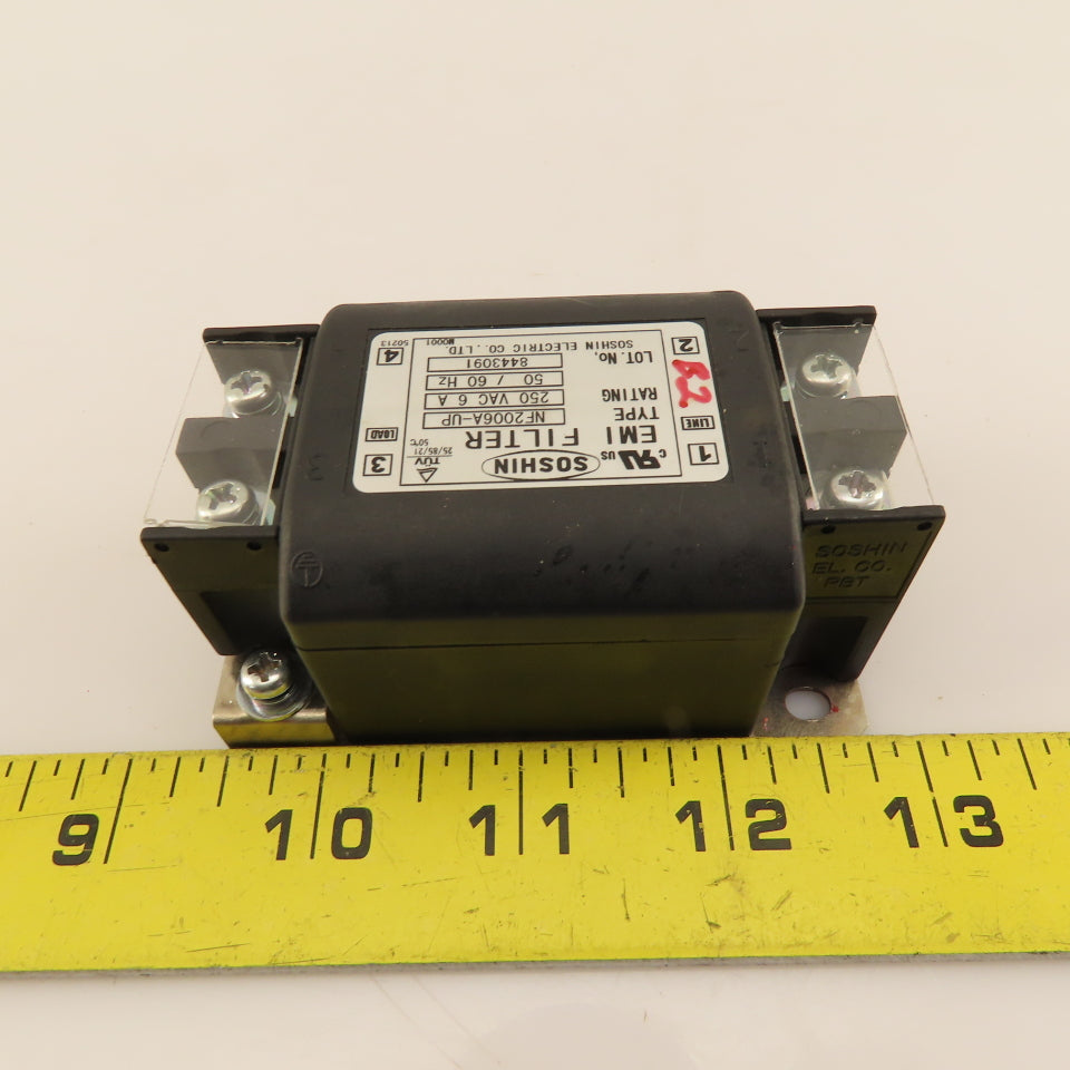 Soshin NF2006A-UP EMI Filter 250VAC 6A 50/60Hz