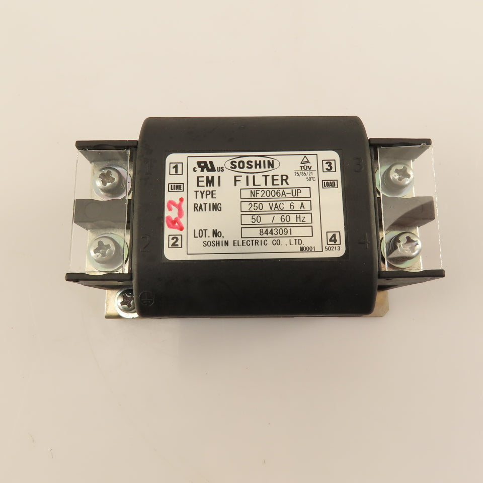 Soshin NF2006A-UP EMI Filter 250VAC 6A 50/60Hz