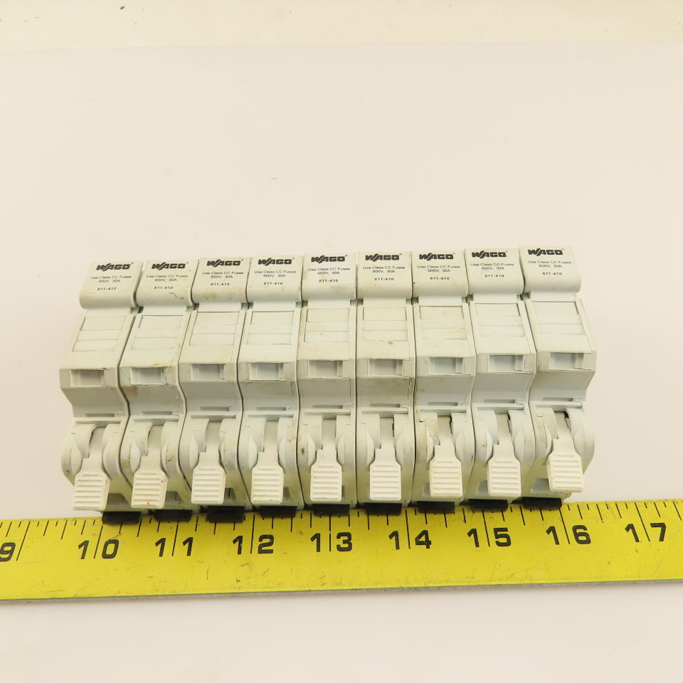 Wago 811-410 30A 600V Class CC Fuse Holder Din Rail Mount Lot Of 9