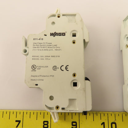 Wago 811-410 30A 600V Class CC Fuse Holder Din Rail Mount Lot Of 9