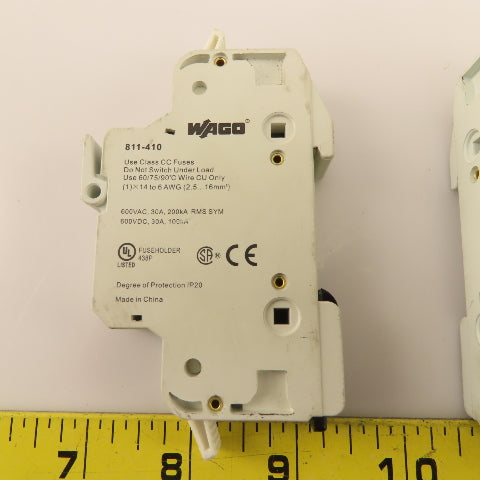 Wago 811-410 30A 600V Class CC Fuse Holder Din Rail Mount Lot Of 9