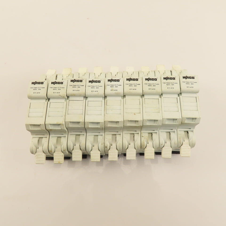 Wago 811-410 30A 600V Class CC Fuse Holder Din Rail Mount Lot Of 9