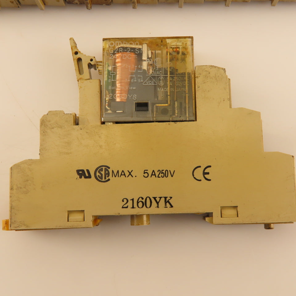 Omron G2R-2-SN 2160YK 24VDC Relay Module Socket Base Lot Of 10