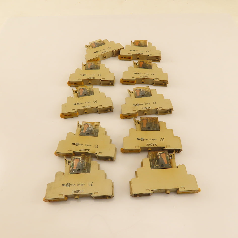 Omron G2R-2-SN 2160YK 24VDC Relay Module Socket Base Lot Of 10