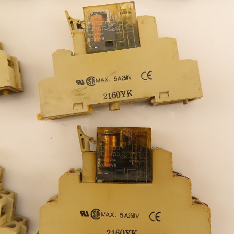 Omron G2R-2-SN 2160YK 24VDC Relay Module Socket Base Lot Of 10