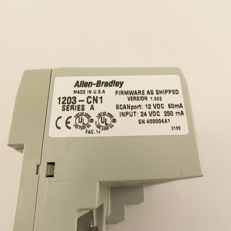 Allen Bradley 1203-CN1 ControlNet Scan Port Module 12/24VDC Input Ver. 1.002