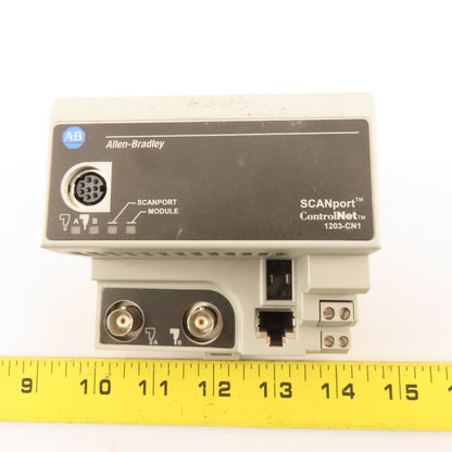 Allen Bradley 1203-CN1 ControlNet Scan Port Module 12/24VDC Input Ver. 1.002